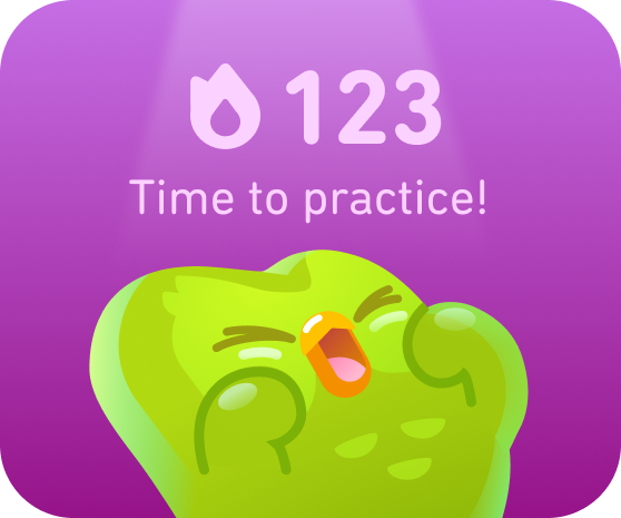 Duolingo widget experiment showing Duo as a reminder outside the app.